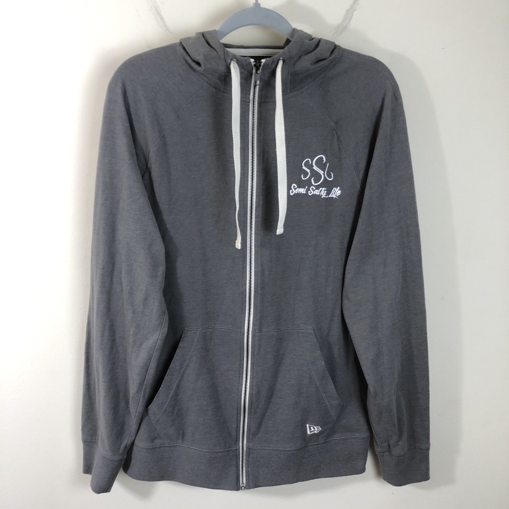 Semi Salty Life New Era Maryland Zip Up Hoodie Sweatshirt Size M Gray